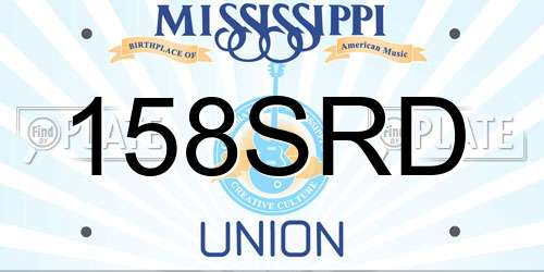158SRD Mississippi License Plate