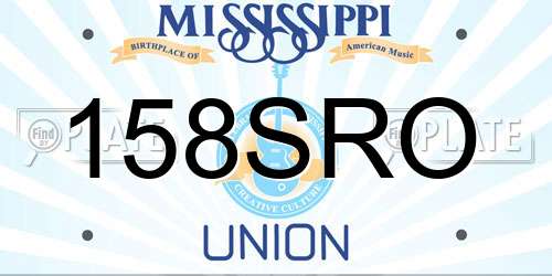 158SRO Mississippi License Plate