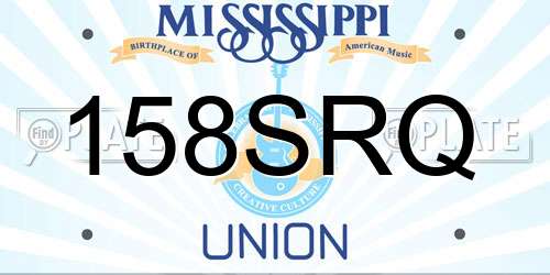 158SRQ Mississippi License Plate