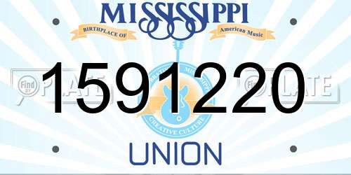1591220 Mississippi License Plate