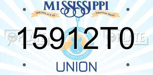 15912T0 Mississippi License Plate