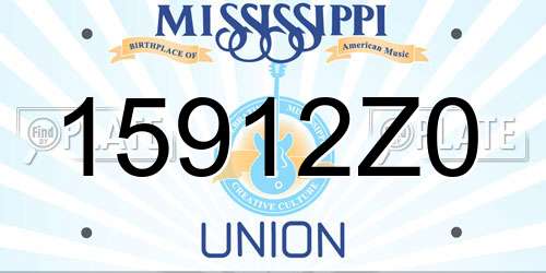 15912Z0 Mississippi License Plate