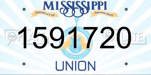 1591720 Mississippi License Plate