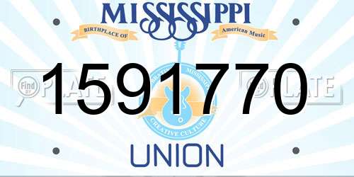 1591770 Mississippi License Plate