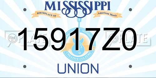 15917Z0 Mississippi License Plate