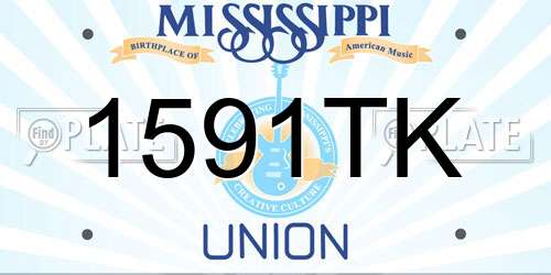 1591TK Mississippi License Plate