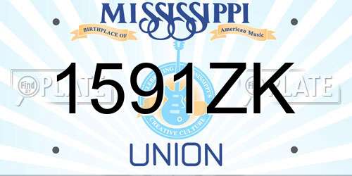 1591ZK Mississippi License Plate