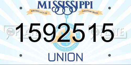 1592515 Mississippi License Plate