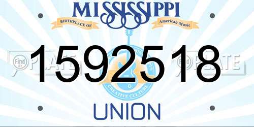 1592518 Mississippi License Plate