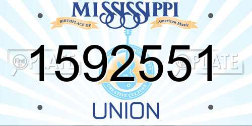 1592551 Mississippi License Plate
