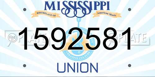 1592581 Mississippi License Plate