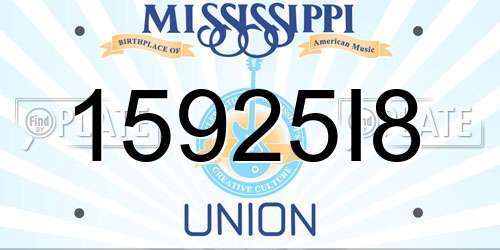 15925I8 Mississippi License Plate