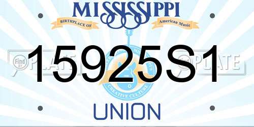 15925S1 Mississippi License Plate