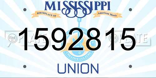 1592815 Mississippi License Plate
