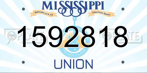 1592818 Mississippi License Plate