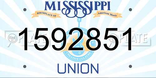 1592851 Mississippi License Plate