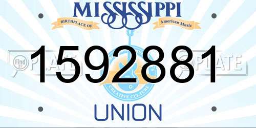 1592881 Mississippi License Plate