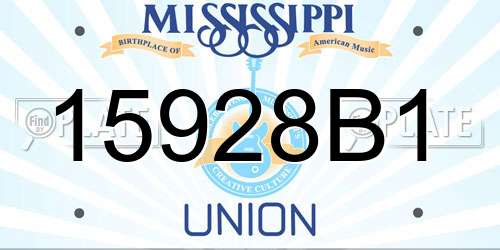15928B1 Mississippi License Plate