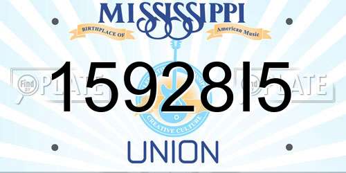 15928I5 Mississippi License Plate