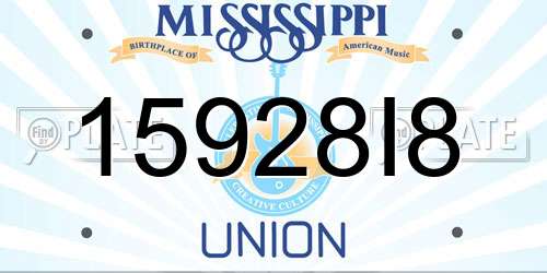 15928I8 Mississippi License Plate