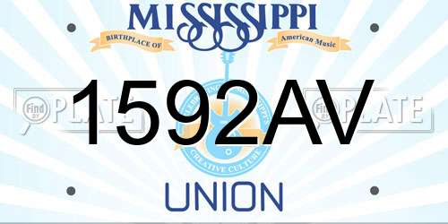 1592AV Mississippi License Plate