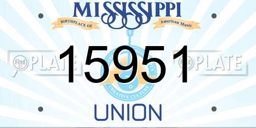 15951 Mississippi License Plate