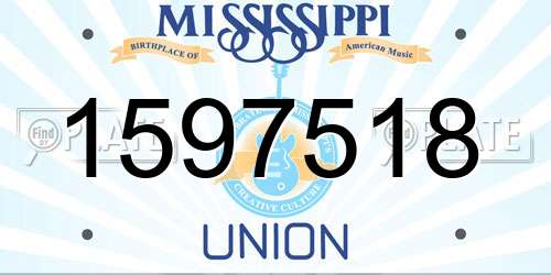 1597518 Mississippi License Plate
