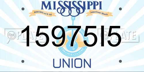 15975I5 Mississippi License Plate