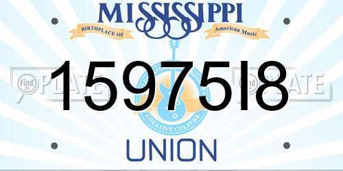 15975I8 Mississippi License Plate