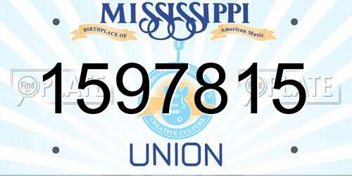 1597815 Mississippi License Plate