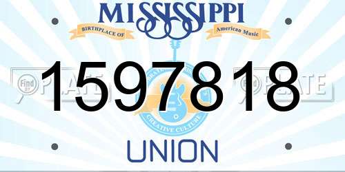 1597818 Mississippi License Plate