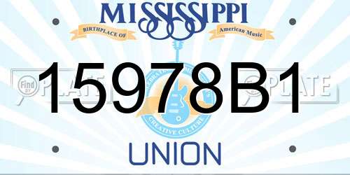 15978B1 Mississippi License Plate