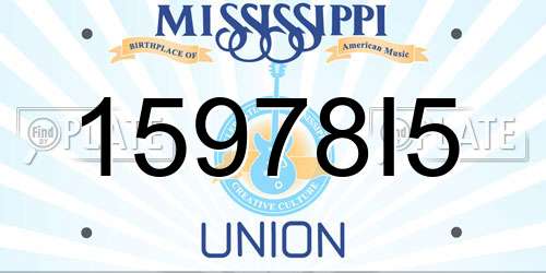 15978I5 Mississippi License Plate