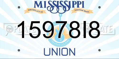 15978I8 Mississippi License Plate