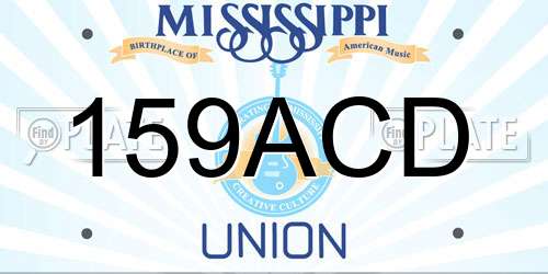 159ACD Mississippi License Plate