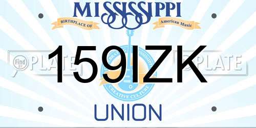 159IZK Mississippi License Plate