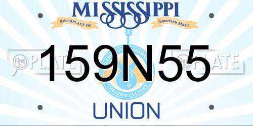 159N55 Mississippi License Plate