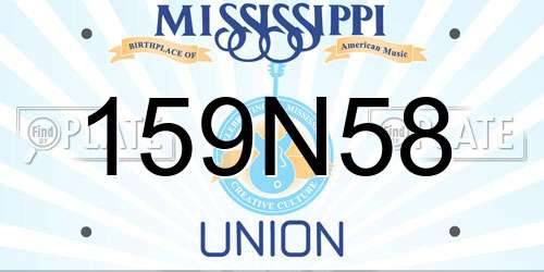 159N58 Mississippi License Plate