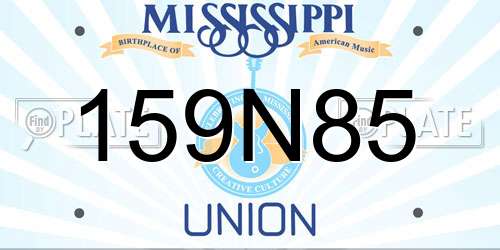 159N85 Mississippi License Plate
