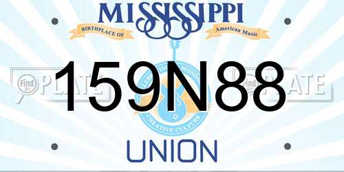 159N88 Mississippi License Plate