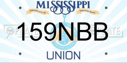 159NBB Mississippi License Plate