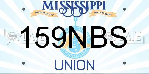 159NBS Mississippi License Plate