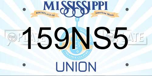 159NS5 Mississippi License Plate