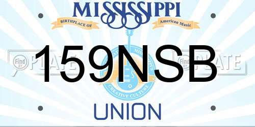 159NSB Mississippi License Plate