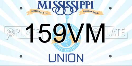 159VM Mississippi License Plate