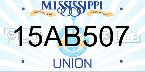 15AB507 Mississippi License Plate