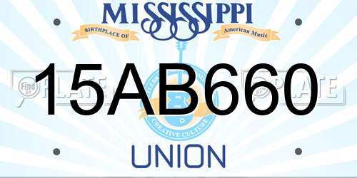 15AB660 Mississippi License Plate