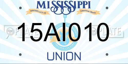 15AI010 Mississippi License Plate