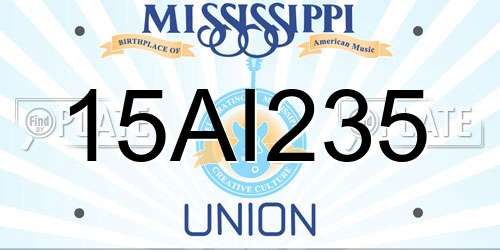 15AI235 Mississippi License Plate