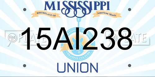 15AI238 Mississippi License Plate